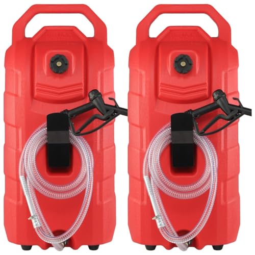16 Gallon Portable Fuel Storage Tank with Nozzle Rubber Wheels T375