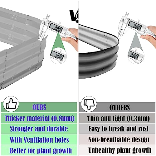 Galvanized Raised Garden Bed Kit, Large Metal Planter Boxes (Silver) M2075