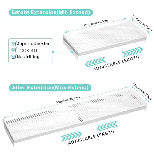 2Pack Expandable Metal Closet Shelf Organizer A1354