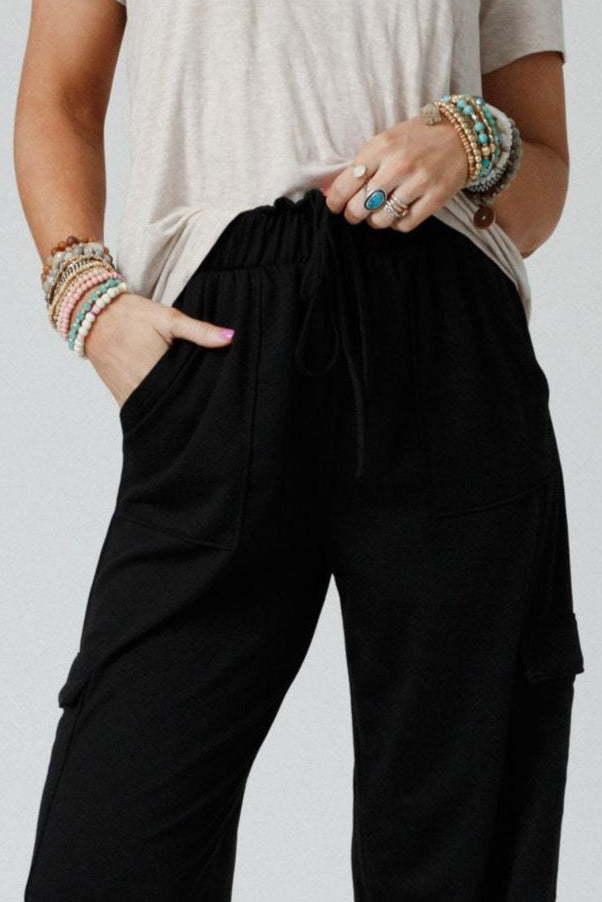 The Nest Easy Mornings Cinched Pants - Black