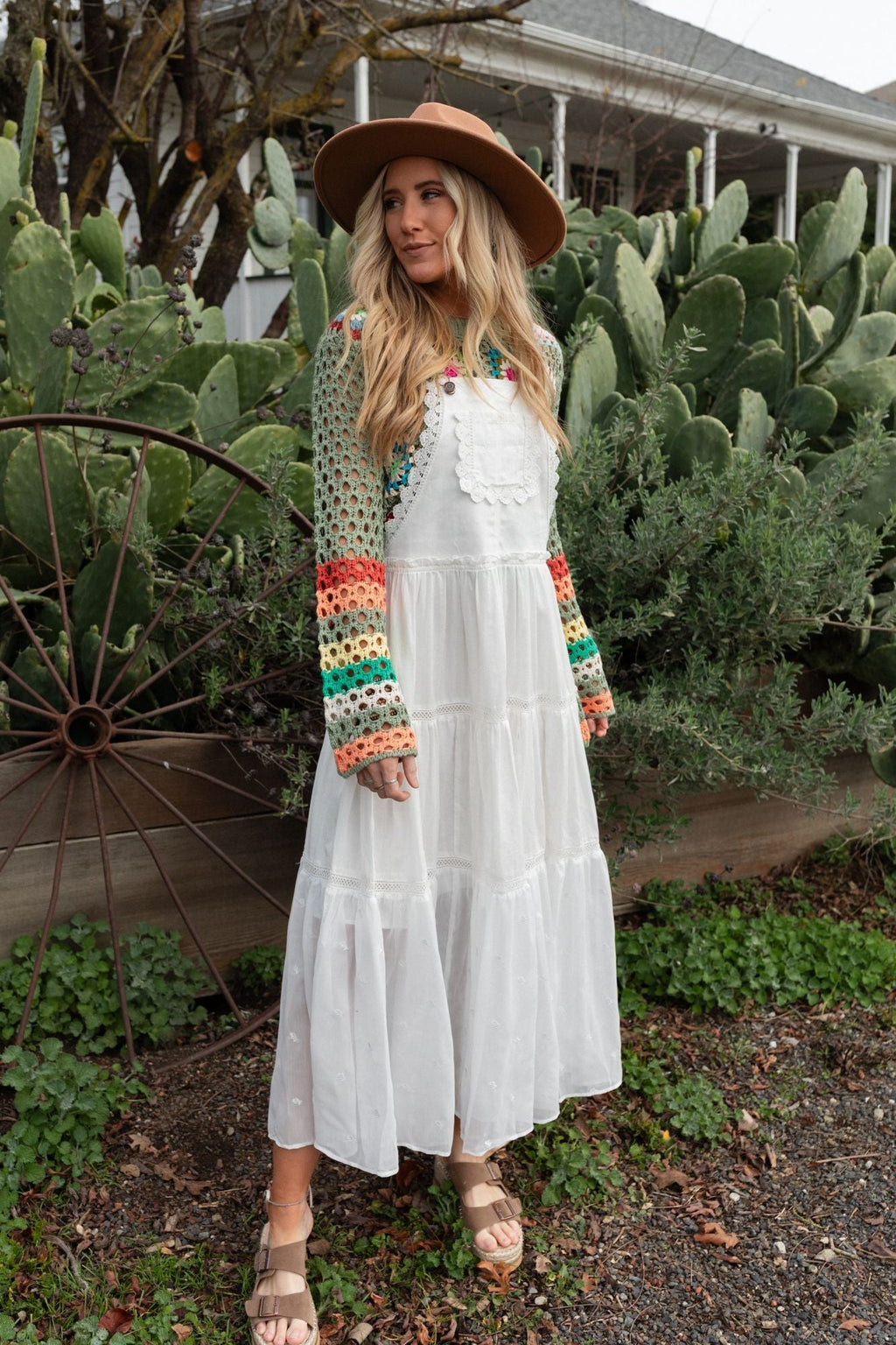 Green Paths Overall Dress - Off White