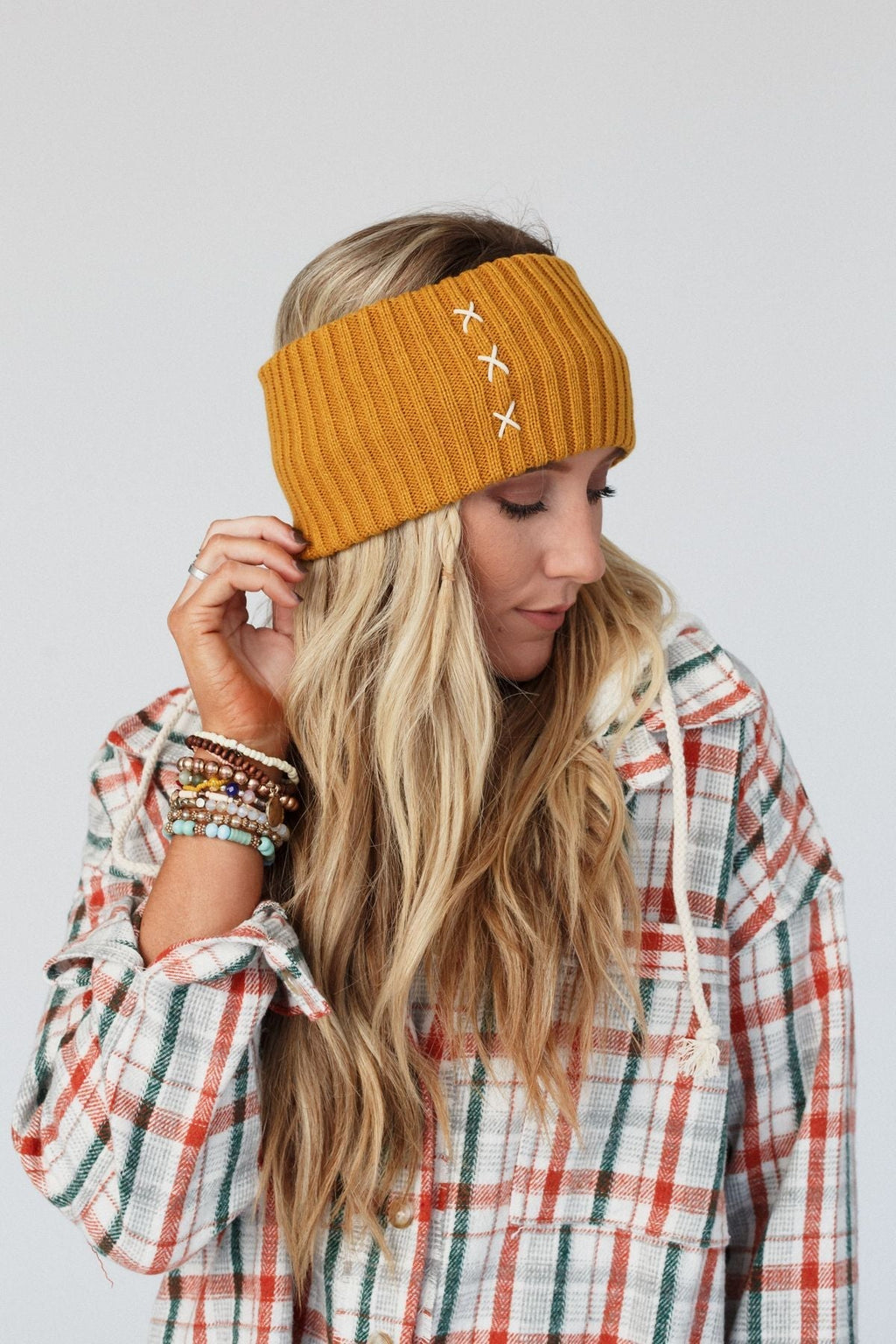 Sadia Embroidered Head Wrap - Mustard