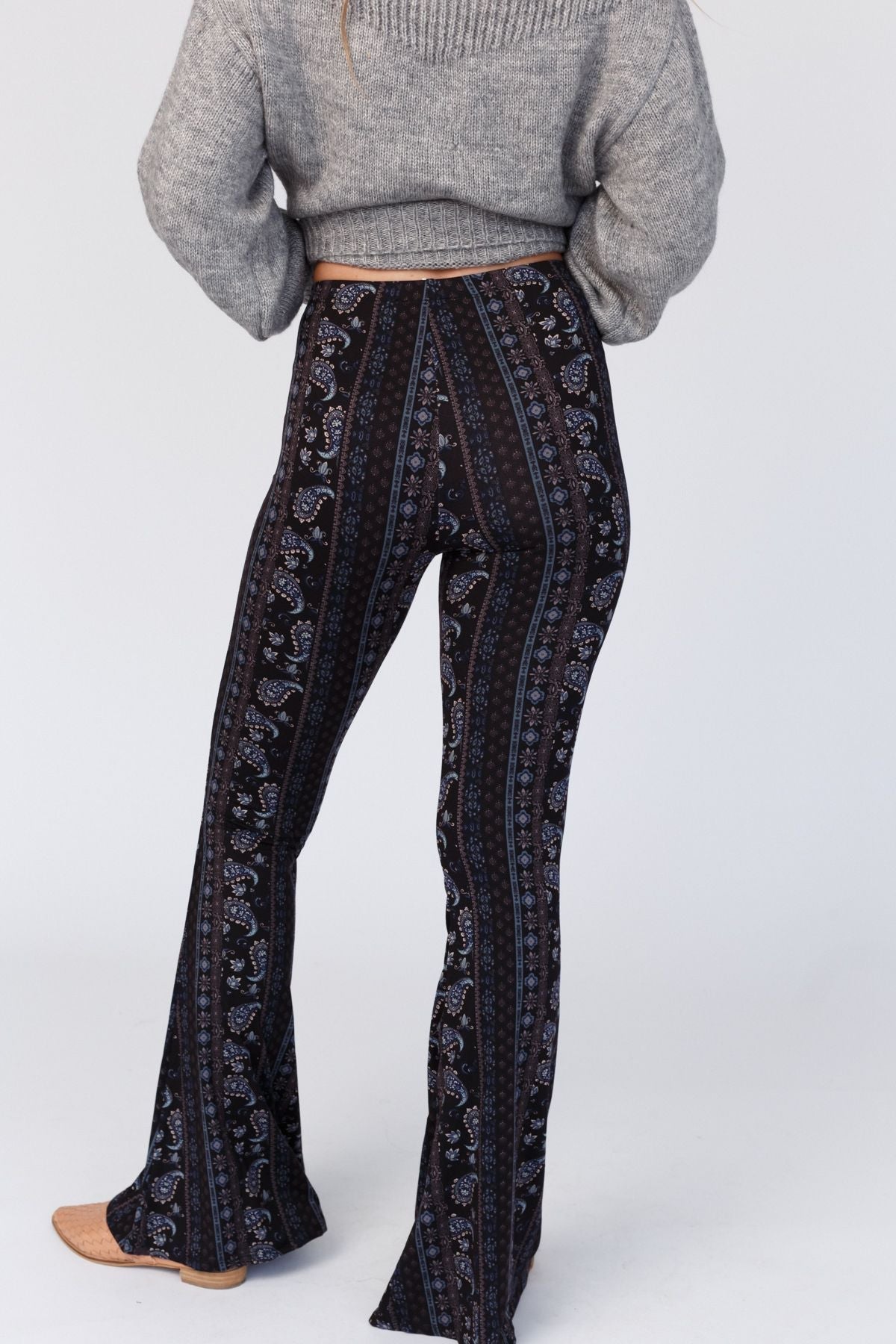 Cher Printed Flare Pants - Navy Floral
