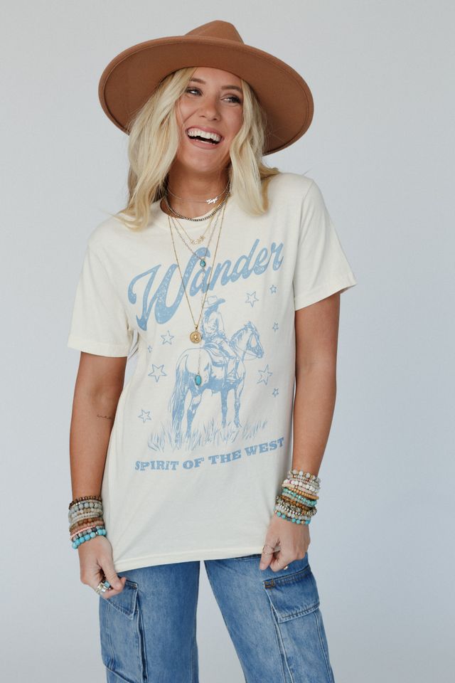 Western Wanderlust Graphic Tee - Ivory