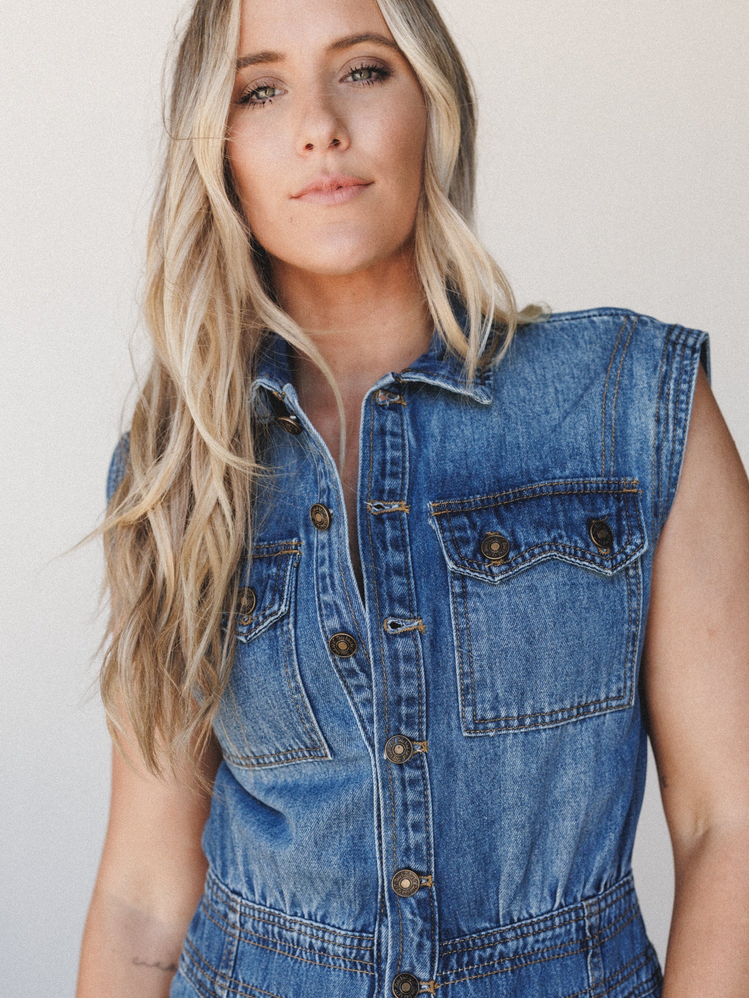 All Star Denim Jumpsuit - Medium Wash