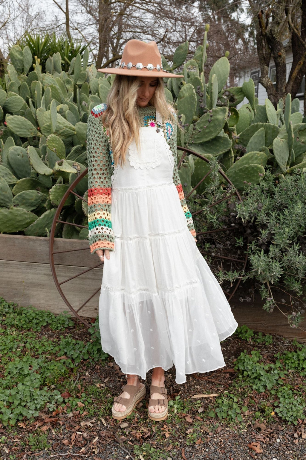 Green Paths Overall Dress - Off White