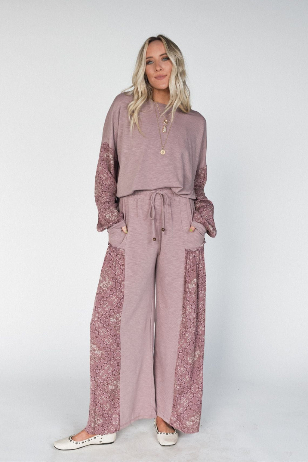 The Nest Cozy Haven Pants - Mauve Mauve
