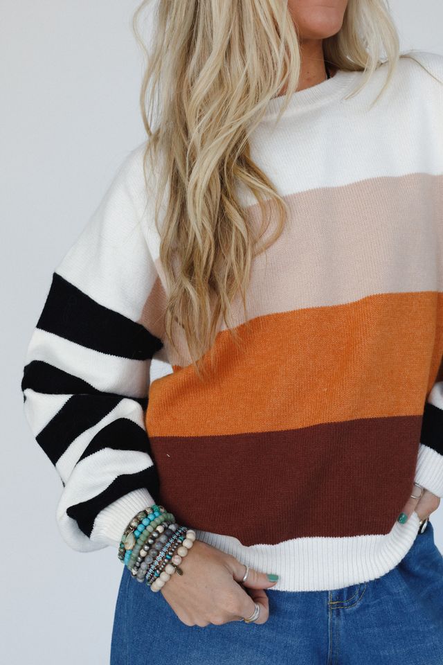 Estoria Striped Sweater - Beige