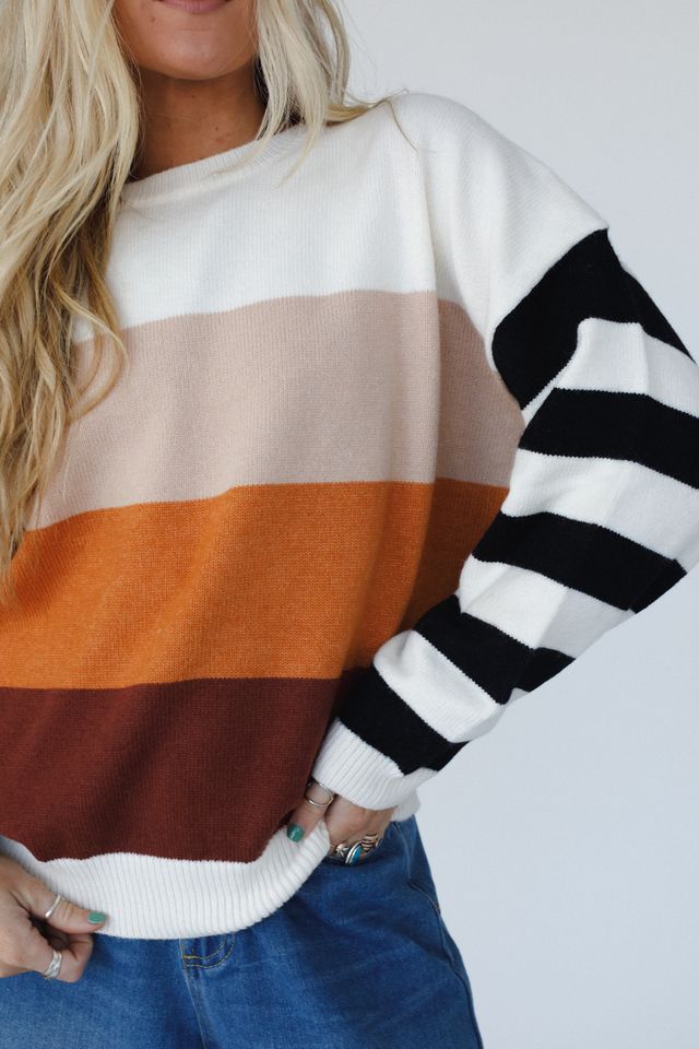 Estoria Striped Sweater - Beige