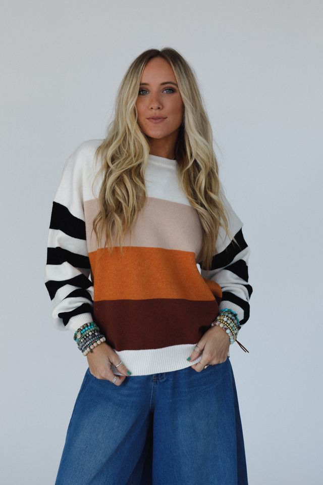 Estoria Striped Sweater - Beige
