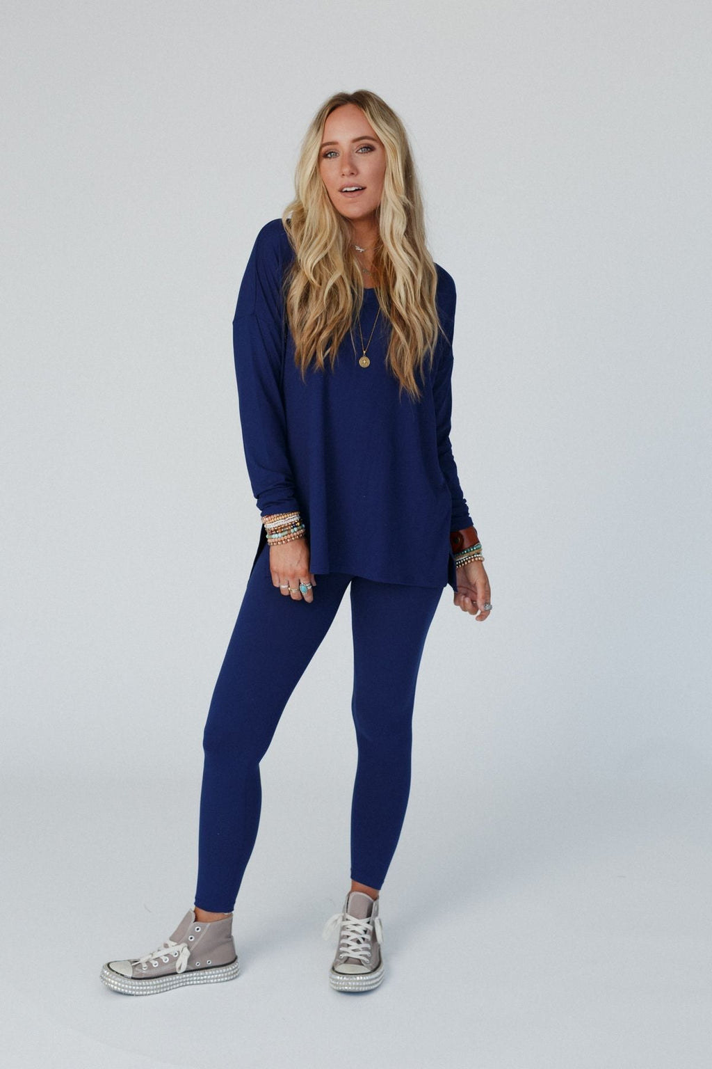 Take A Breath Legging + Tunic Set - Navy