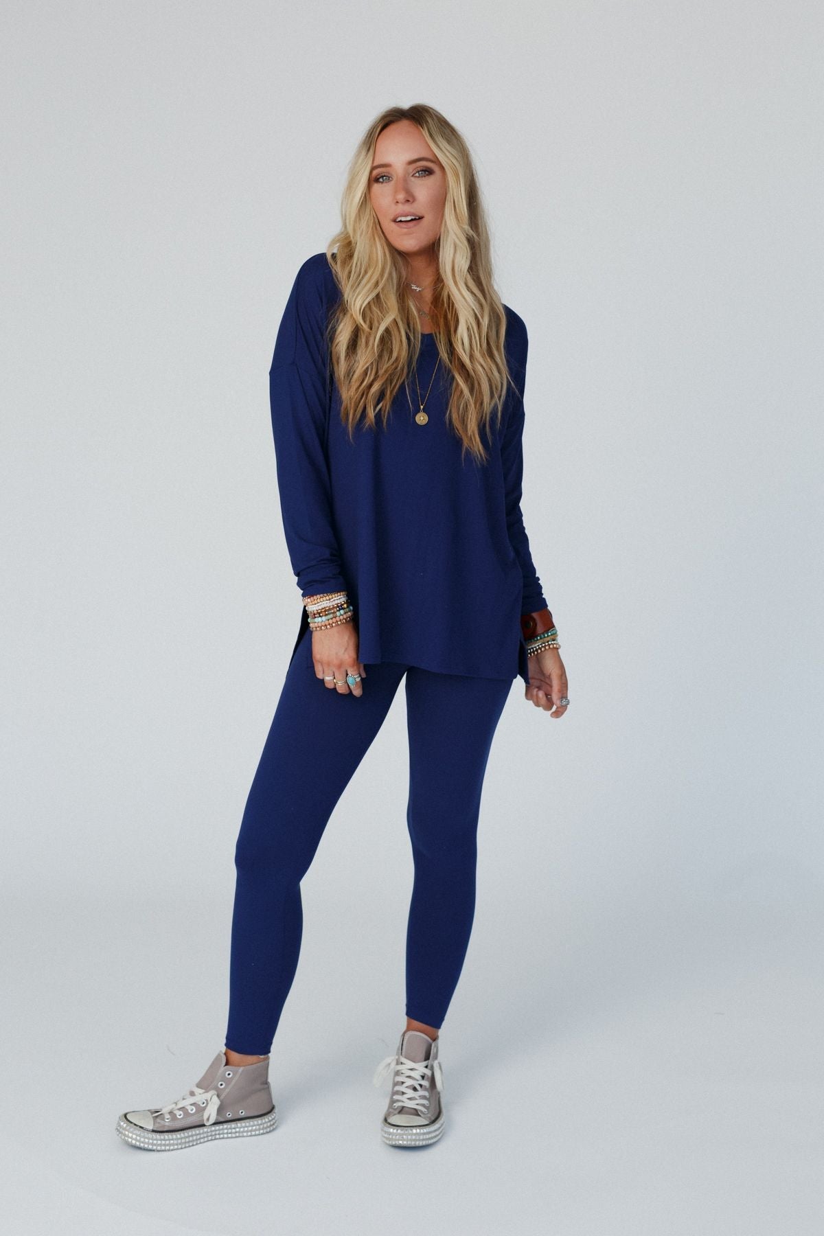 Take A Breath Legging + Tunic Set - Navy
