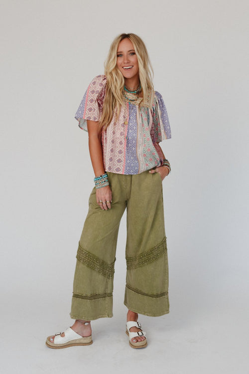 Any Day Wide Leg Pants - Green