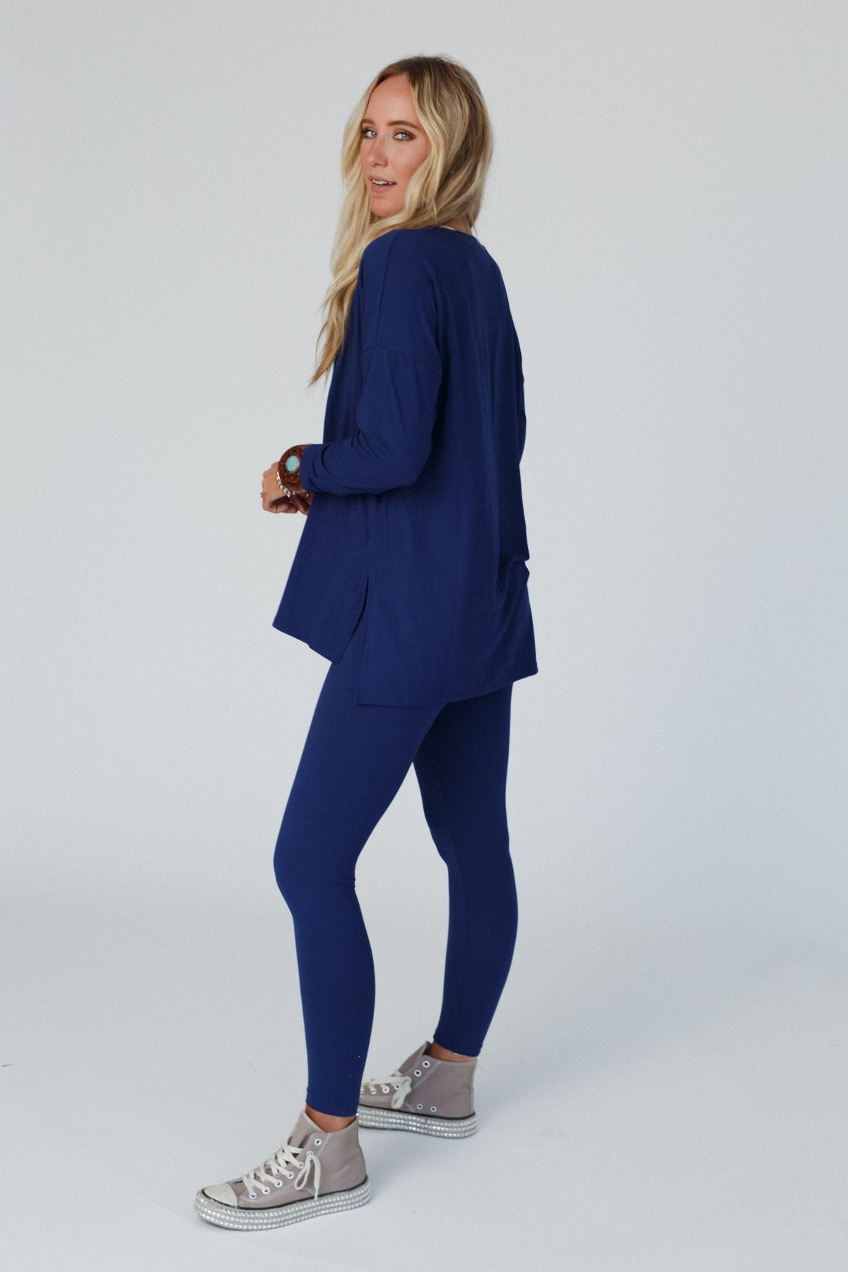 Take A Breath Legging + Tunic Set - Navy