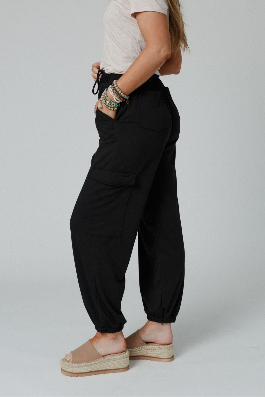 The Nest Easy Mornings Cinched Pants - Black