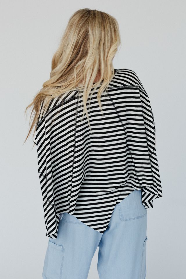 French Riviera Striped Top - Black