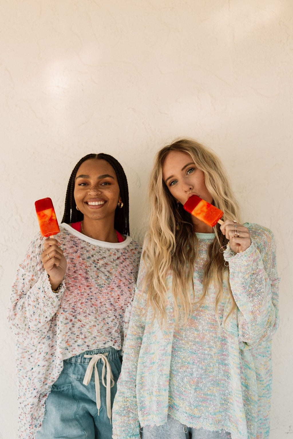 Speckled Beauty Pullover Sweater - White