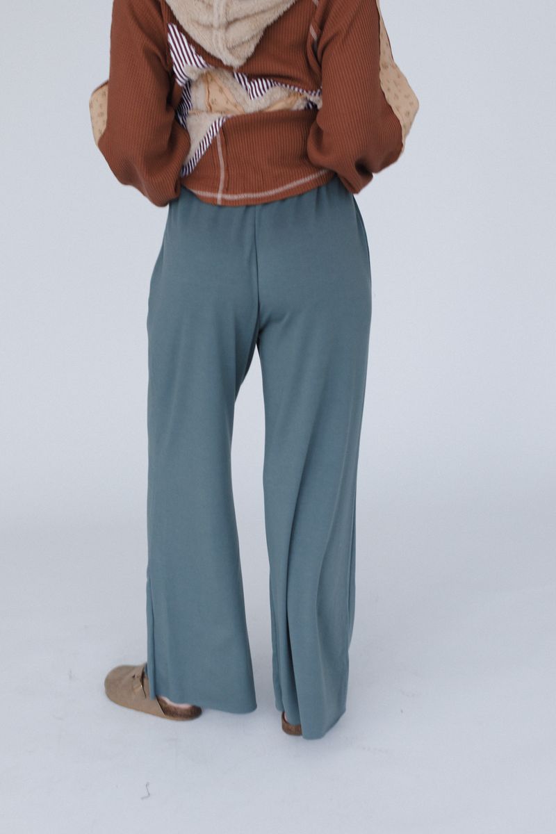 The Nest Cora Wide Leg Pants - Light Olive